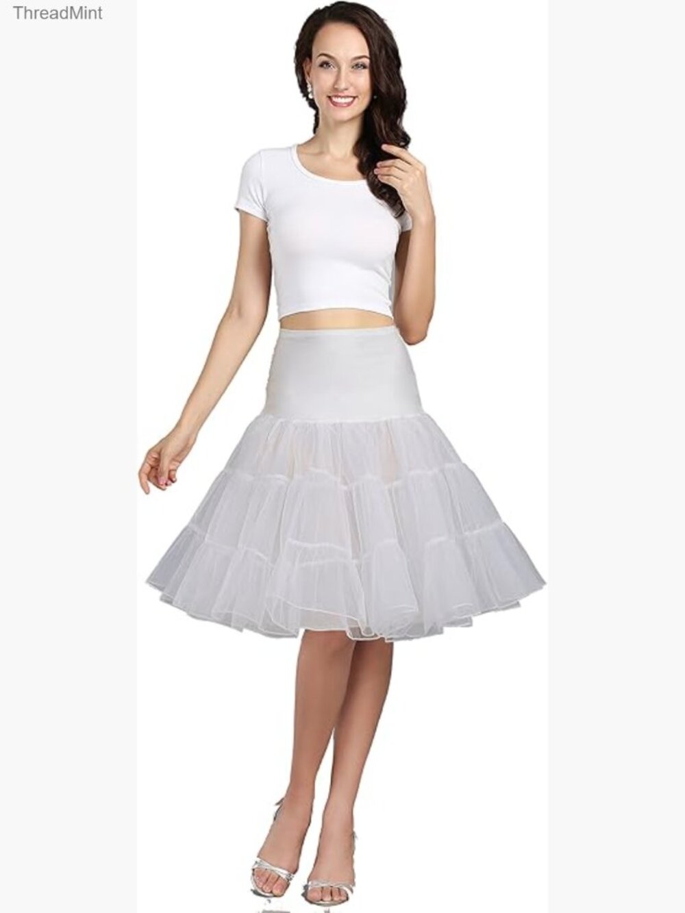 Vintage 50s Rockabilly Petticoat Tutu Underskirt 25.6" Length Puffy